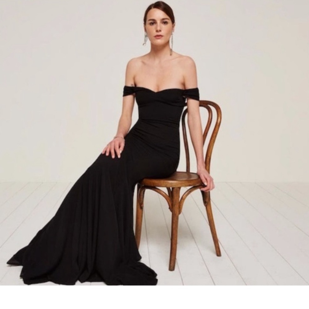 Reformation Gardner off the shoulder holiday party dress gown size 0